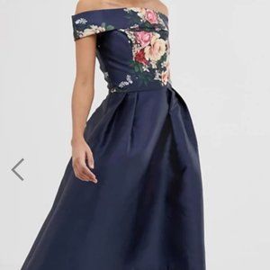 Chi Chi London Bardot Neck Dress - Tall